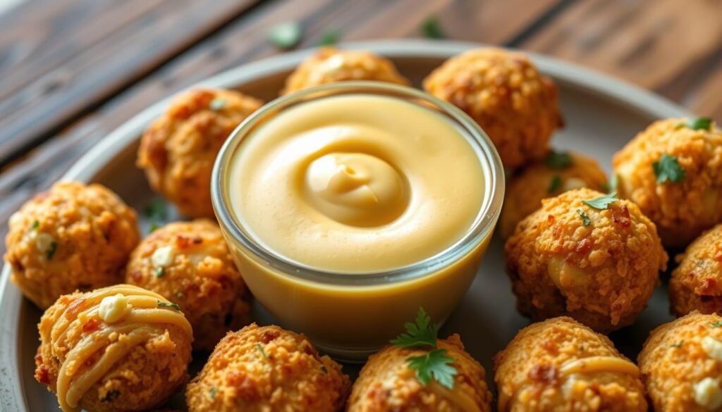 creamy mustard dipping sauce for turkey feta balls