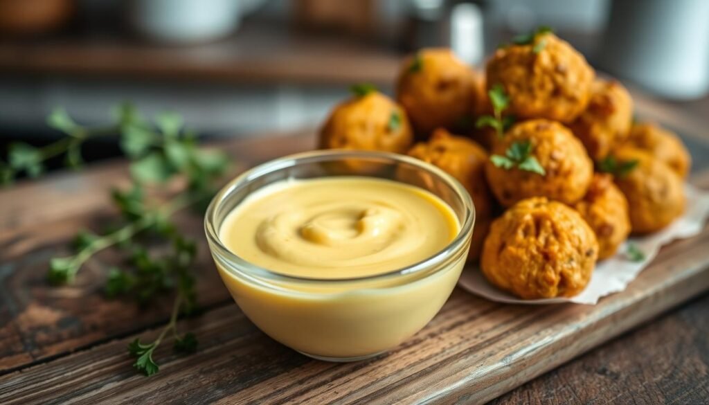 creamy mustard dipping sauce for turkey feta balls