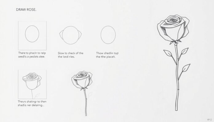how to draw a rose how to draw a rose